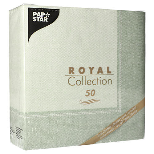 5 x 50 Servietten "ROYAL Collection" 1/4-Falz 40 cm x 40 cm jadegrün "Linum"