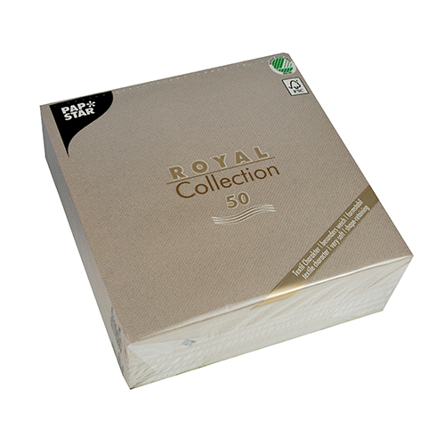 5 x 50 Servietten "ROYAL Collection" 1/4-Falz 40 cm x 40 cm grau