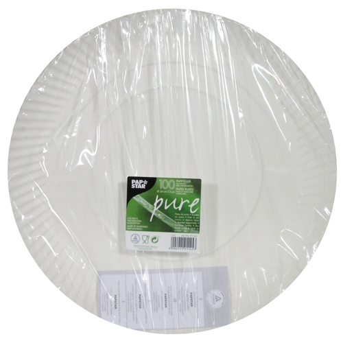 2 x 100 Pappteller "pure" rund Ø 34 cm · 3 cm weiss