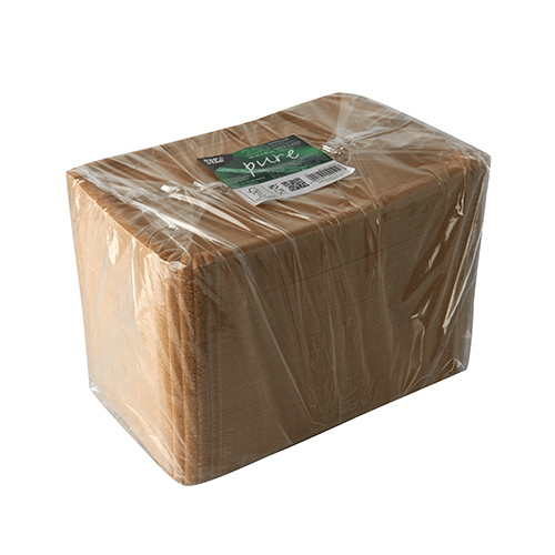 2 x 250 Pappteller "pure" eckig 18 cm x 26 cm braun