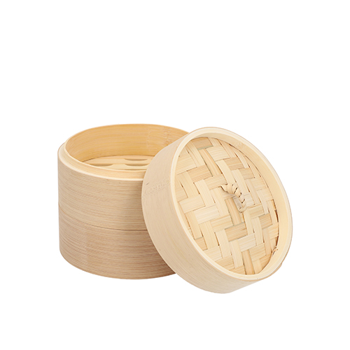 16 x Dampfgarer Bambus "ASIA" Ø 15 cm · 13,5 cm 3-teilig