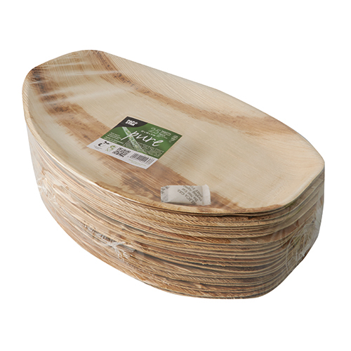 4 x 25 Tabletts, Palmblatt "pure" oval 37 cm x 25 cm x 3 cm