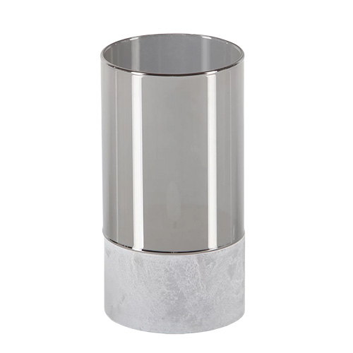 6 x LED-Kerze Ø 8 cm · 15 cm grau "Gracia" groß