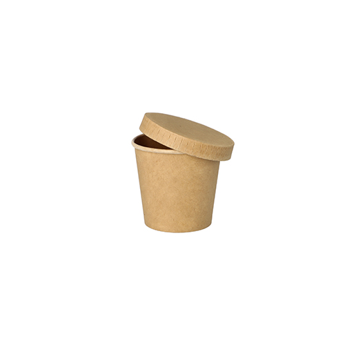 20 x 50 Portionsbecher, Pappe 90 ml Ø 6 cm · 5,8 cm braun "100% Fair"