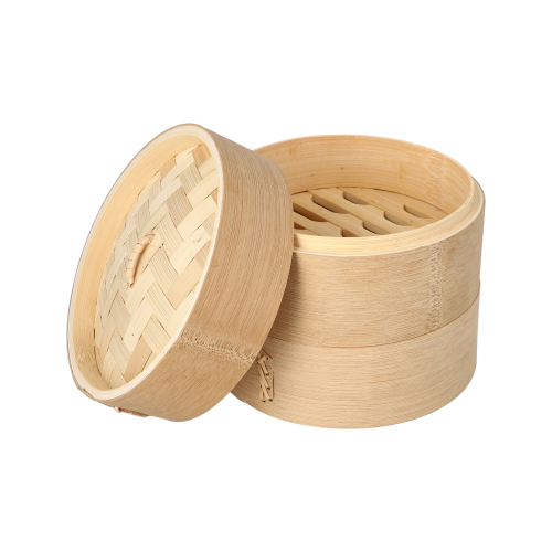 16 x Dampfgarer Bambus "ASIA" Ø 15 cm · 13,5 cm 3-teilig
