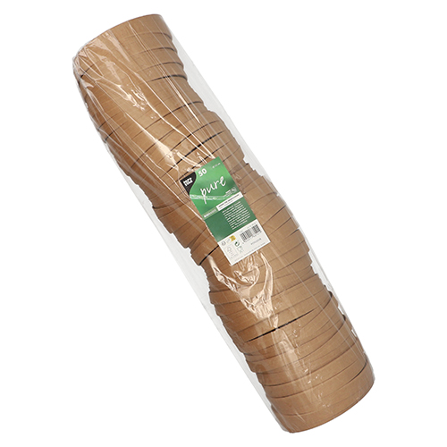 6 x 50 Deckel für Salatschalen, Pappe "pure" rund Ø 15 cm braun