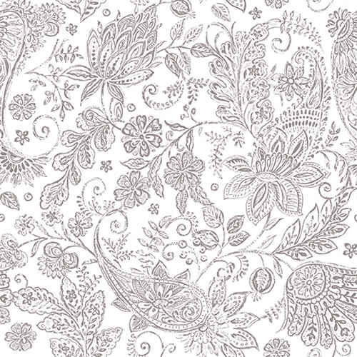Servietten "ROYAL Collection" 1/4-Falz 40 cm x 40 cm grau "Paisley"