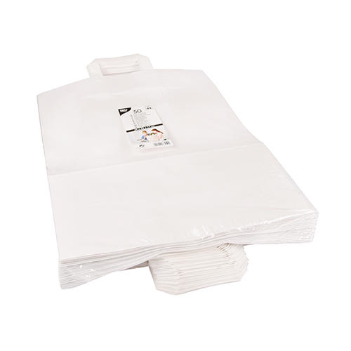 4 x 50 Tragetaschen, Papier 44 cm x 32 cm x 17 cm weiss mit Tragegriff