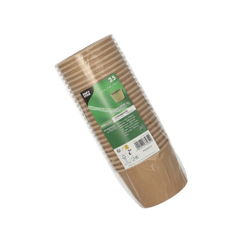 20 x 25 Suppenbecher, Pappe rund 350 ml Ø 9,8 cm · 7 cm braun