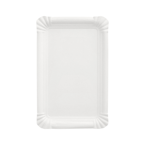 18 x 25 Pappteller "pure" eckig 13 cm x 20 cm weiss