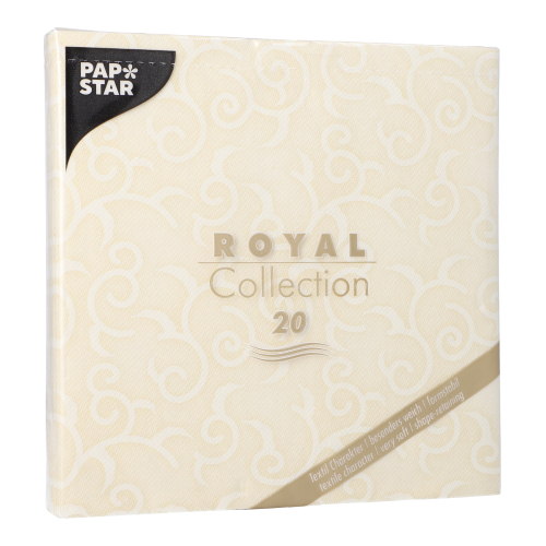 8 x 20 Servietten "ROYAL Collection" 1/4-Falz 40 cm x 40 cm champagner "Casali"