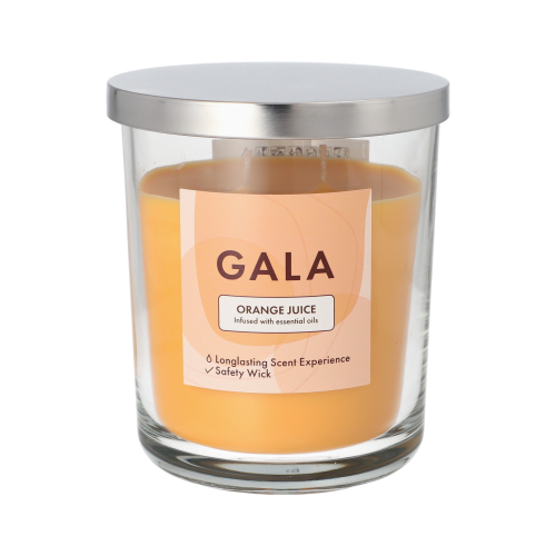 6 x "GALA" Duftkerze im Glas Ø 10,5 cm · 12,4 cm orange - Orange Juice "Tokio Large"