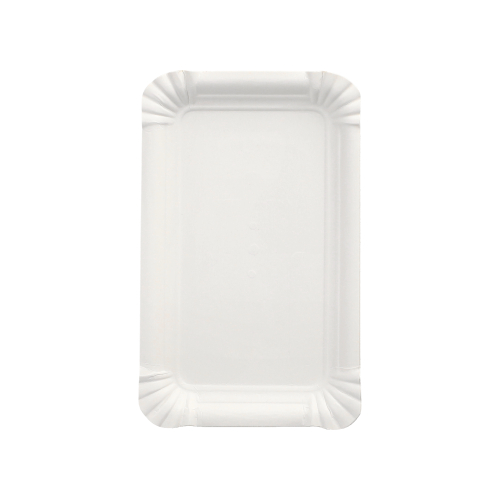 8 x 250 Pappteller "pure" eckig 10 cm x 16 cm weiss