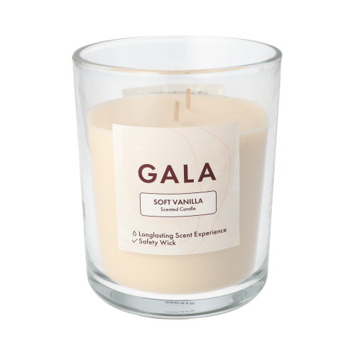 6 x "GALA" Duftkerze im Glas Ø 10,5 cm · 12,4 cm creme - Soft Vanilla "Tokio Large"