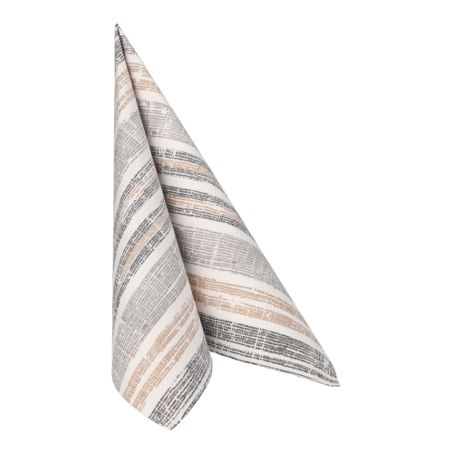 5 x 50 Servietten "ROYAL Collection" 1/4-Falz 40 cm x 40 cm grau "Stripes"