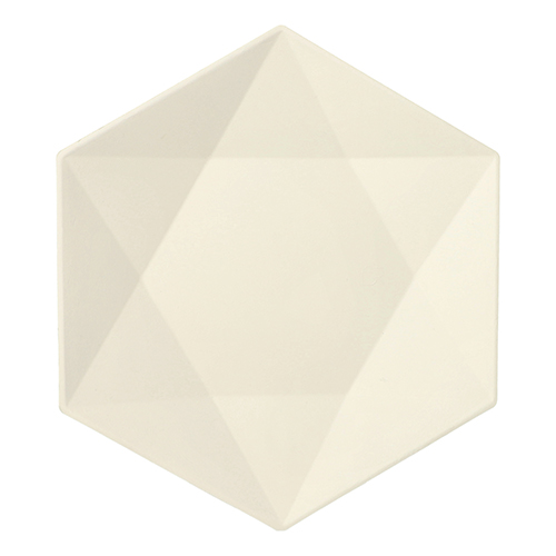 10 x 25 Teller Zuckerrohr "pure" 6-eckig 2,5 cm x 26 cm x 23 cm weiss "Diamond"