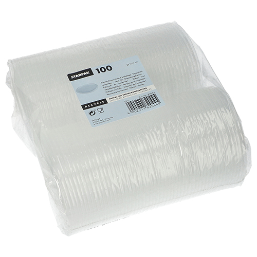 10 x 100 Deckel für Verpackungsbecher, PP rund Ø 10,1 cm · 0,8 cm transparent