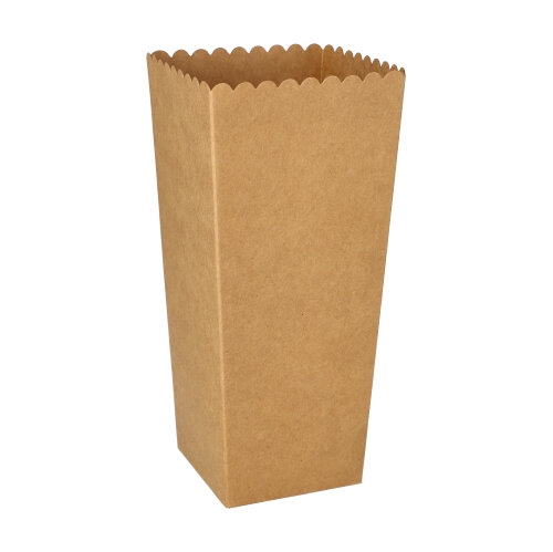 10 x 100 Popcorn-Boxen Pappe "pure" eckig 19,7 cm x 7 cm x 7 cm braun klein