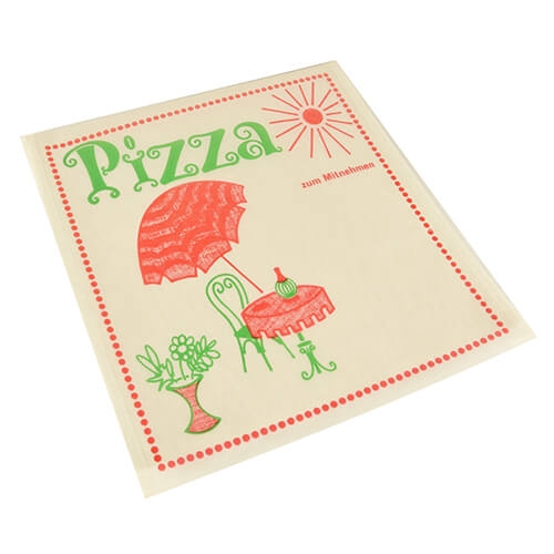Pizzataschen, Pergamin 30 cm x 30 cm "Cafeteria" fettdicht