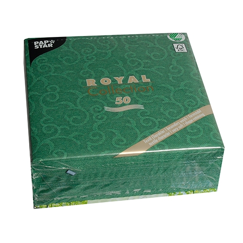 Servietten "ROYAL Collection" 1/4-Falz 40 cm x 40 cm dunkelgrün "Casali"