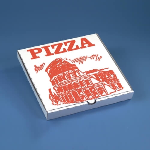 Pizzakartons eckig 26 cm x 26 cm x 3 cm